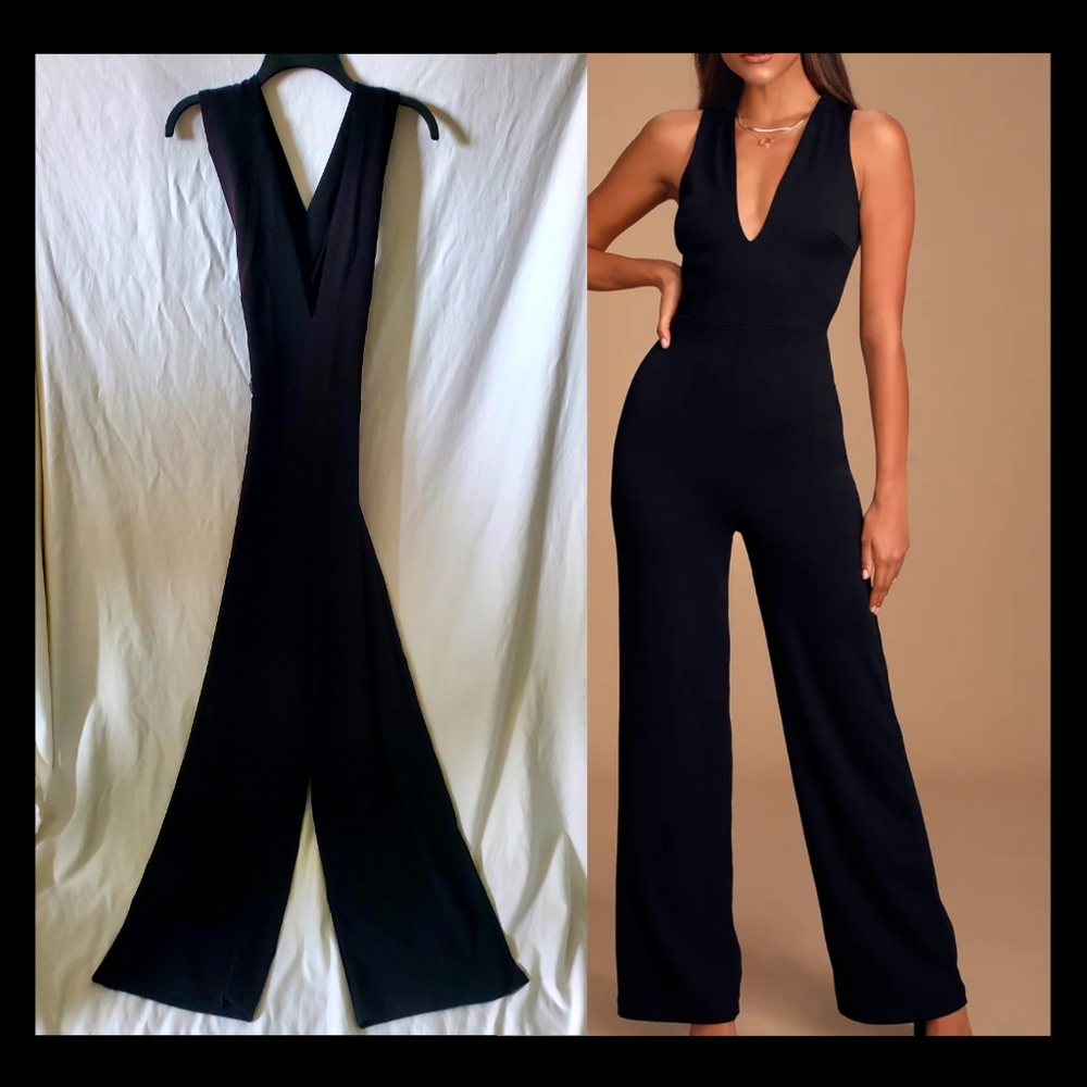 Lulu's Thinking Out Loud Backless Jumpsuit NWT